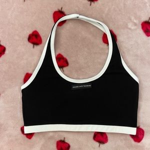 XS orange juice the brand bra crop top